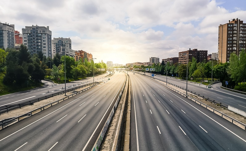 Imagen de un Madrid sin contaminación durante el confinamiento de 2020