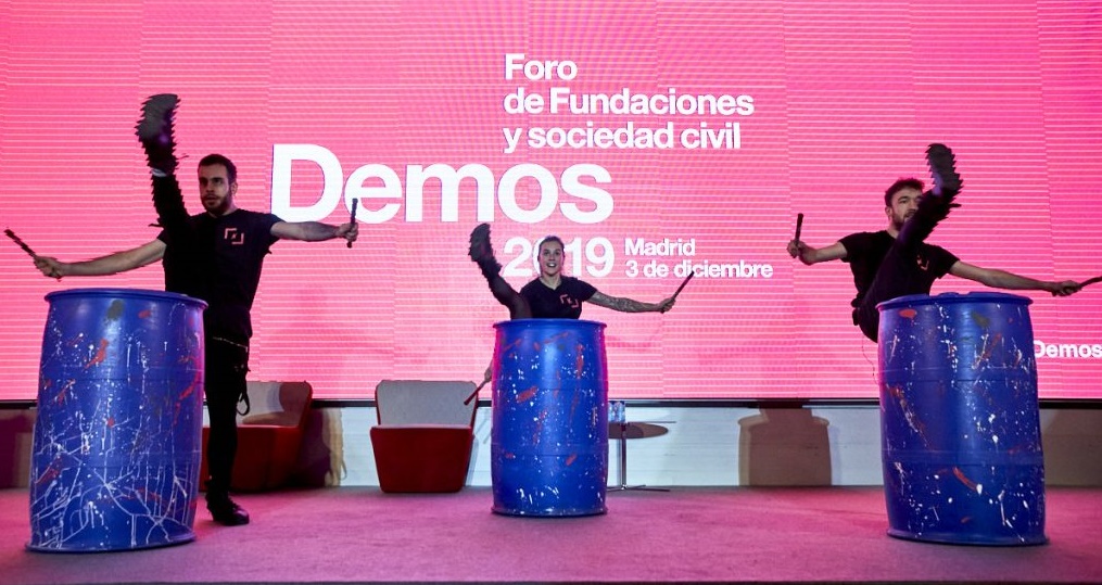 Sesión de percusión y baile en Demos 2019 (Foto: Demos)
