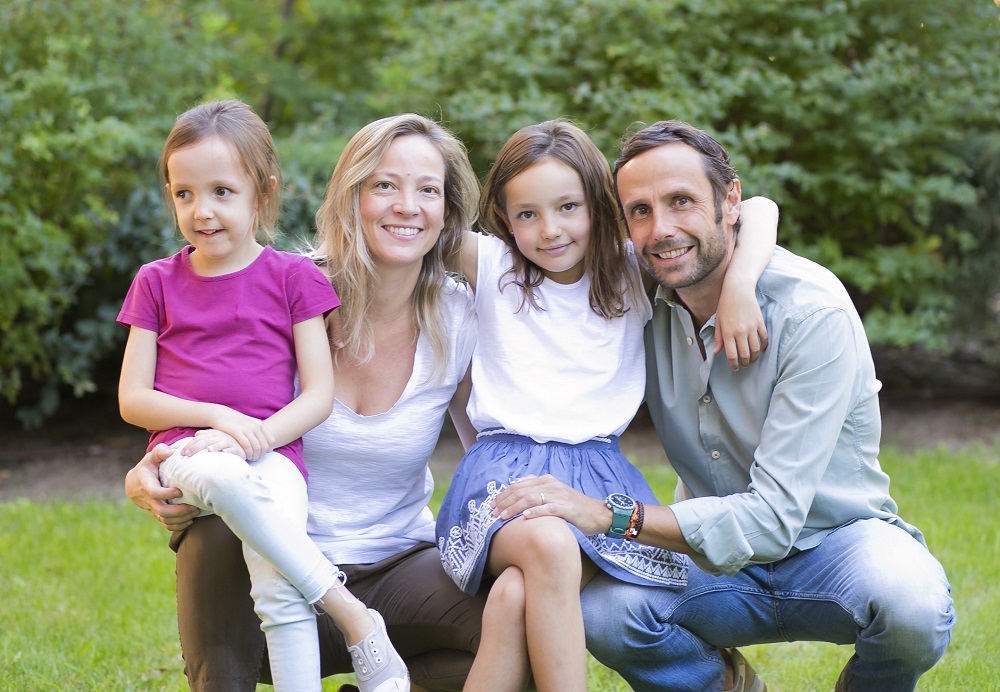 Familia de Nieves Merino, teletrabajadora y madre de una hija con discapacidad intelectual.
