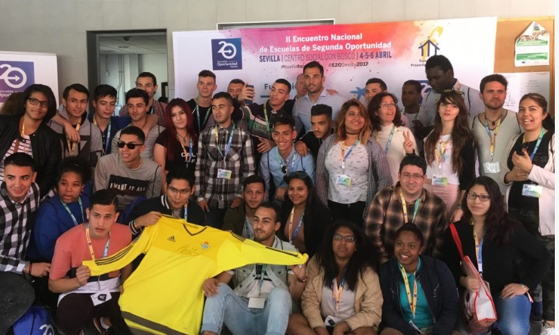Jóvenes participantes en un Encuentro de Escuelas de Segunda Oportunidad, en Sevilla.