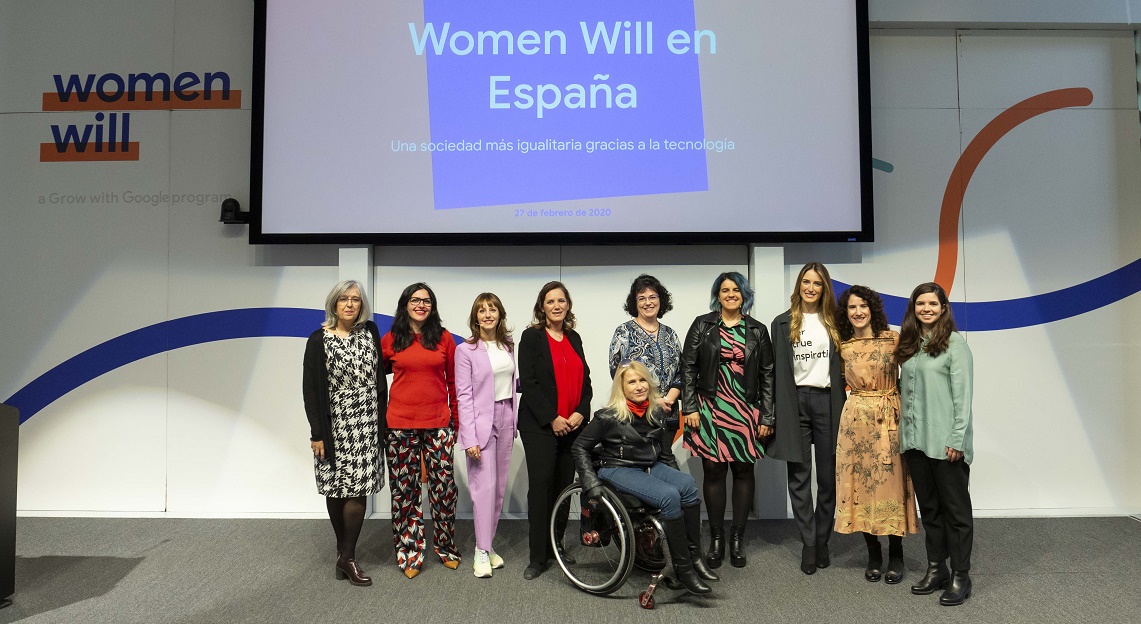 Foto de grupo de las ponentes en la presentación de 'Women Will' en España 