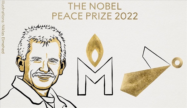 Ilustración del Premio Nobel de la Paz 2022