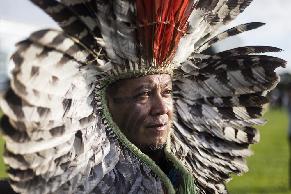 El líder indígena Kreta Kaigang (Foto: Mídia Ninja)