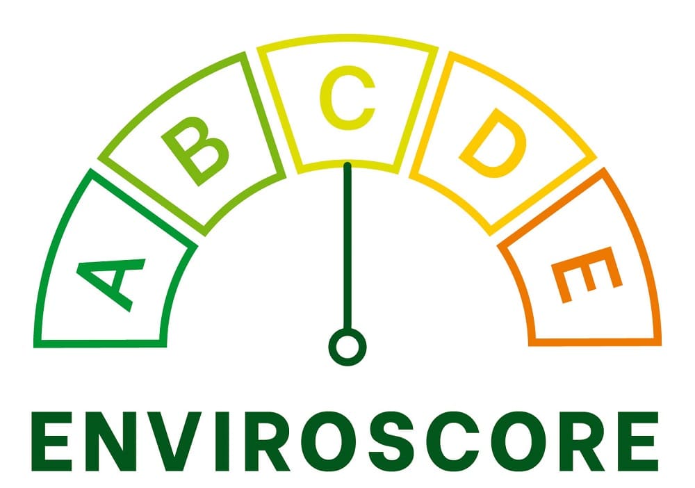 La etiqueta ENVIROSCORE integra16 categorías de impacto ambiental.