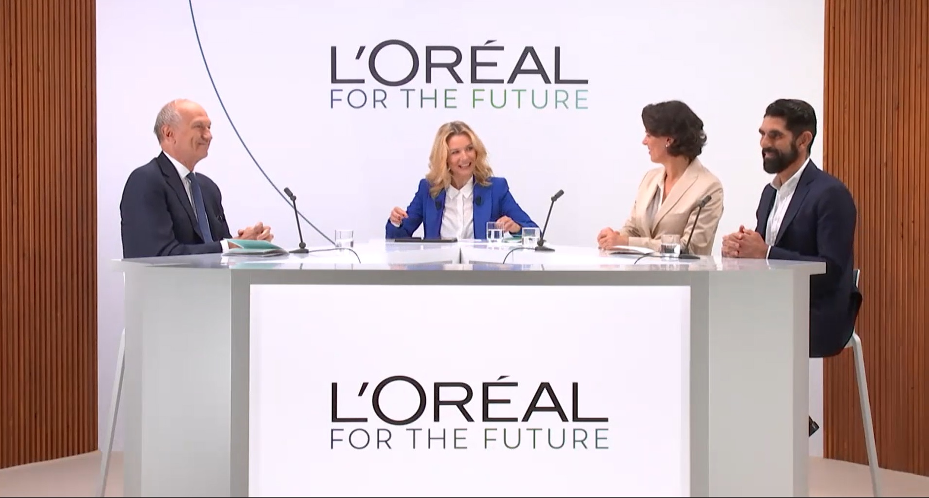 Los ejecutivos de L'Oréal, durante la presentación de 'L'Oréal for the future’.
