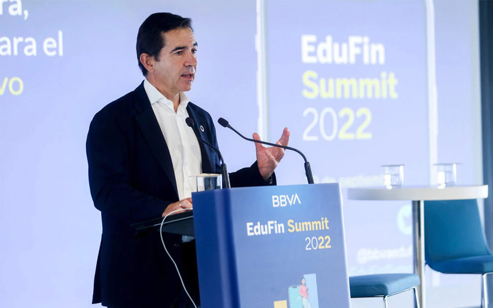 Carlos Torres Vila, presidente de BBVA, inauguró la edición de 2022 del EduFin Summit.