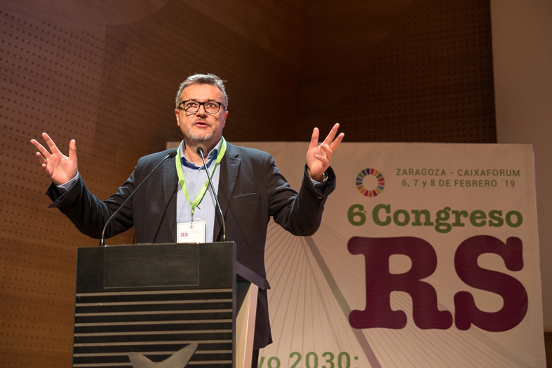 Pedro Villanueva, durante su participación en la pasada edición del Congreso de RS en Zaragoza.