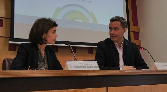 Nerea Melgosa y Diego Isabel La Moneda, durante la presentación del foro.