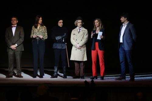 Enrique Salaberría, María Fernández-Miranda, Jordi Vidal, Víctor Ullate, Vera Pinto Pereira y Fabián Doñaque en la presentación del proyecto.