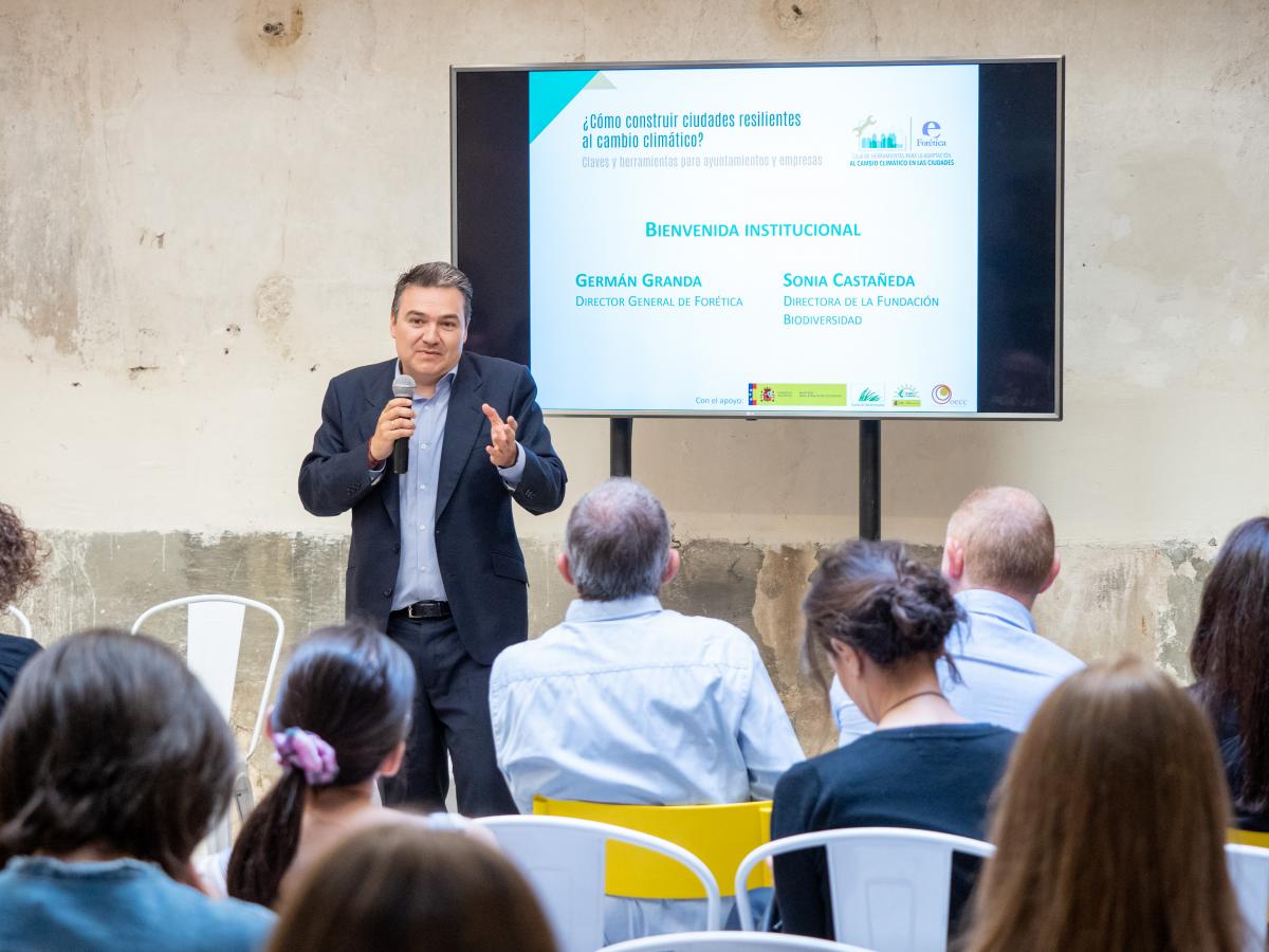 Germán Granda, durante su intervención en la presentación del proyecto.