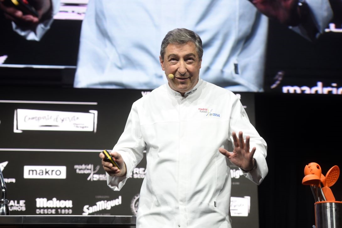 Joan Roca durante su demostración de  cocina sostenible en Reale Seguros Madrid Fusión