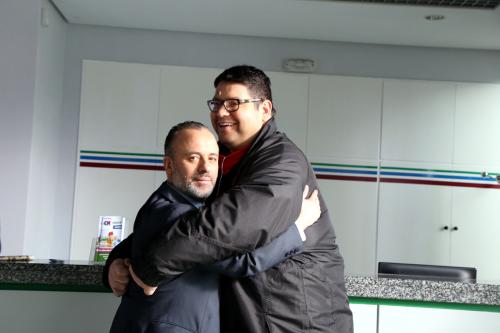 Con el actor Javier Gutiérrez.