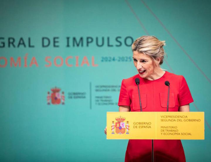 Yolanda Díaz también se refirió a la nueva convocatoria del Plan Integral de Impulso de la Economía Social.