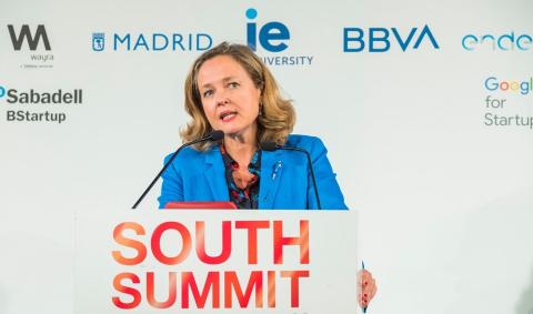 Nadia Calviño, durante su discurso inaugural