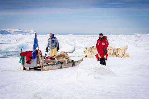 La expedición Desafío Ártico en su travesía por el hielo de Groenlandia.
