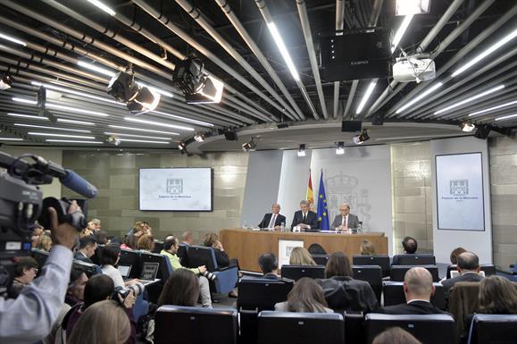 Imagen de la rueda de prensa posterior al Consejo de Ministros.