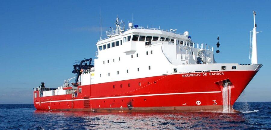 El buque oceanográfico Sarmiento de Gamboa, donde se realizará el proyecto ICEFLAME. Foto cedida por el CSIC. El buque oceanográfico Sarmiento de Gamboa, donde se realizará el proyecto ICEFLAME. Foto cedida por el CSIC.