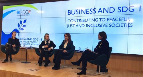 Tula Ducasse, de la FMBBVA, durante su intervención en la presentación del informe.