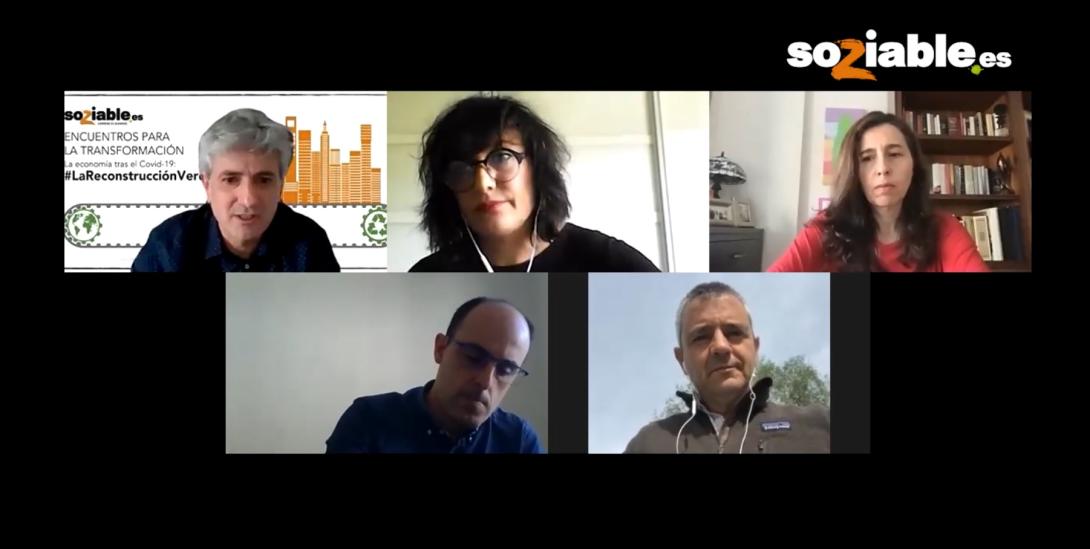 Imagen de los participantes en el webinar de Soziable.es 'La Reconstrucción Verde'.